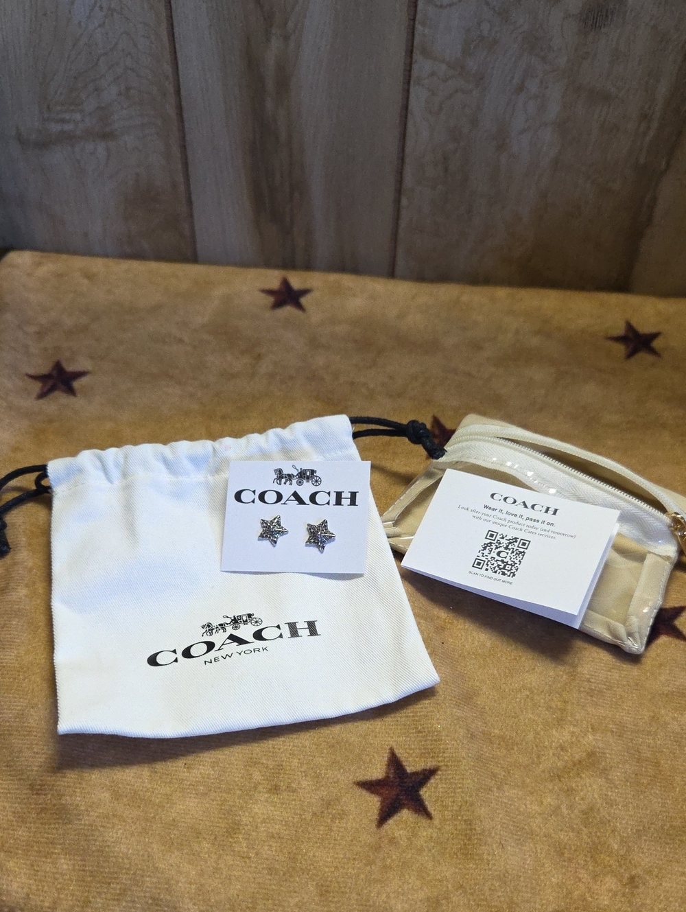 Coach Silver Star Earrings  Set